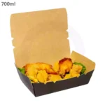 Black - 700ml A Kraft Paper Lunch Box 200ctn - Image 2