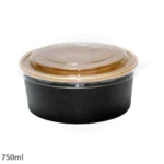 Black - 750ml Kraft Paper Salad Bowl 300/ctn - Image 2