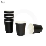 Black - 8oz Double Wall White Paper Cup 500ctn - Image 3