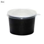 Black - 8oz White Paper Soup Cup 500/ctn - Image 2