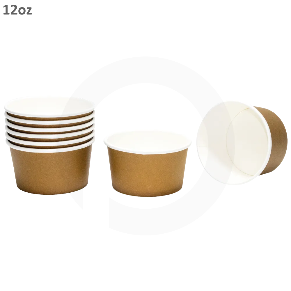 Brown - 12oz White Paper Soup Cup 500ctn - Image 3