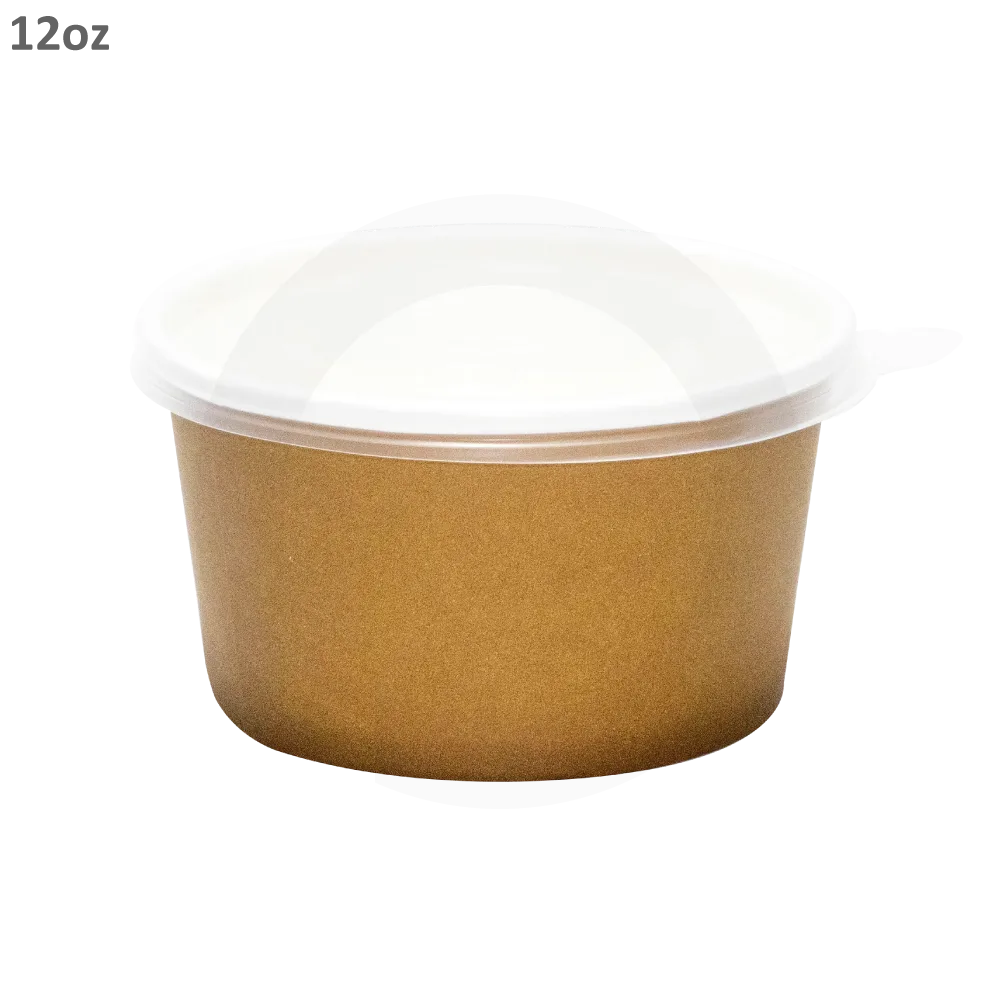 Brown - 12oz White Paper Soup Cup 500ctn - Image 2
