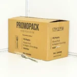 PS Plastic Black Fork & Napkin Film Wrap 500ctn - Image 3