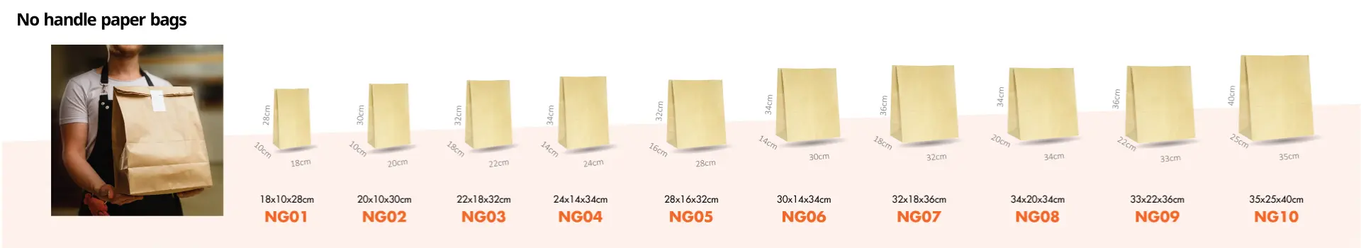 No handle paper bags