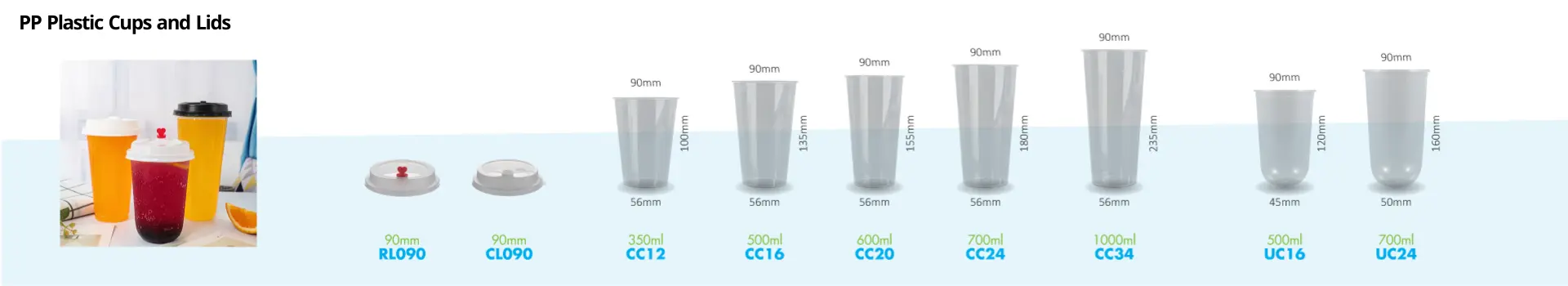 PP Plastic Cups and Lids